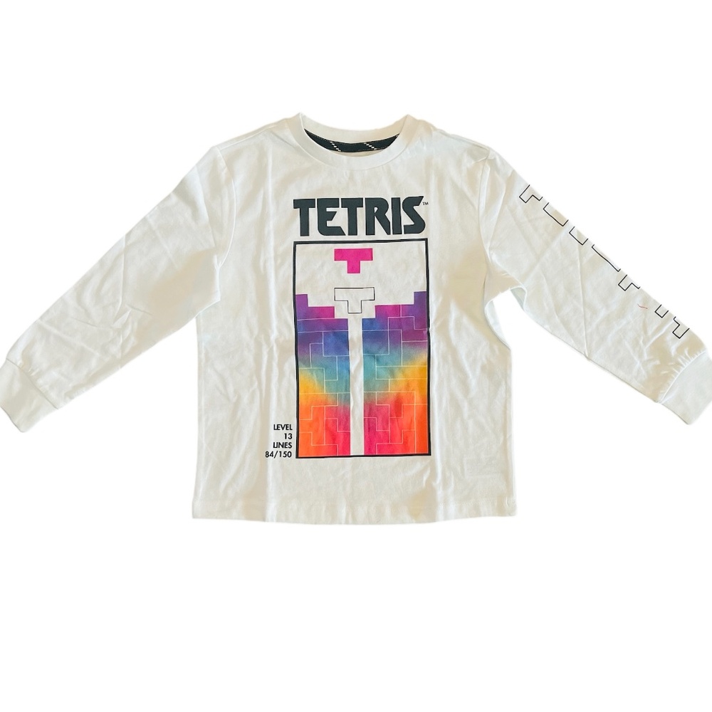 Kid’s Tetris Long Sleeve Graphic T-Shirt - Size XS (4/5) NWT